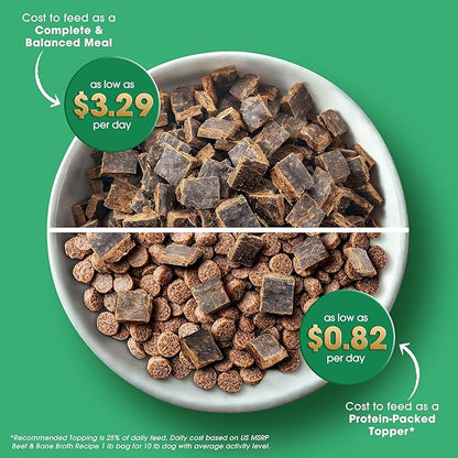 Farmland Traditions The Good List Air-Dried Dog Food, Premium Beef & Bone Broth for Dogs, Protein Rich & Grain-Free Nutrition, 1 Pound Bag