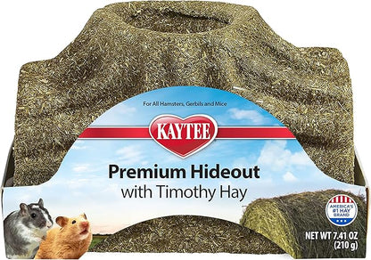 Kaytee Premium Timothy Treat Hideout For Pet Hamsters, Gerbils, and Mice, Small