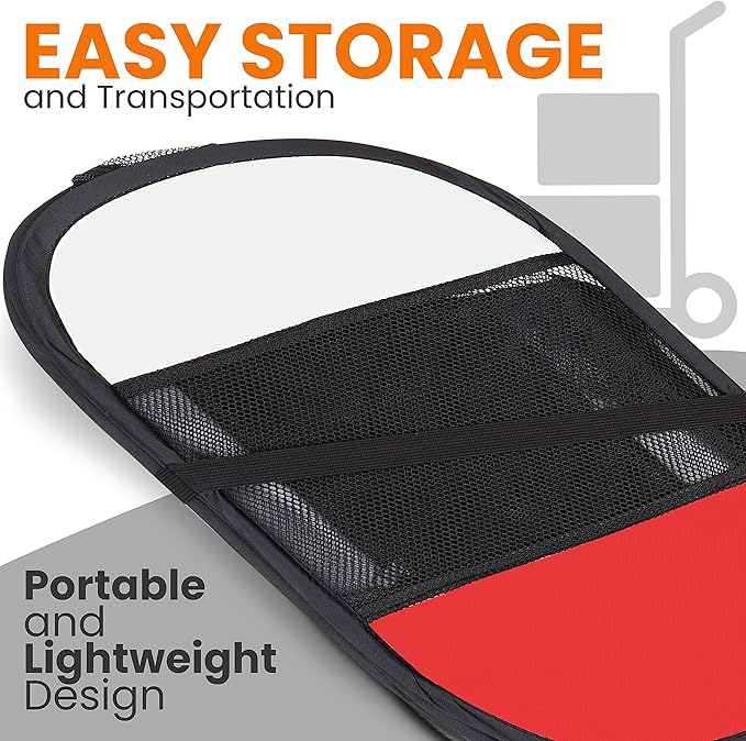 SereneLife On-The-Go Foldable Portable Pet Tent 8-Panel Playpen for Dog & Cat w/Food/Water Bowl, Mesh Exercise Puppy Playground, Pet House Indoor & Outdoor, Travel & Camping Pet Kennel (Red- Medium)
