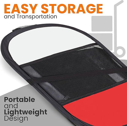 SereneLife On-The-Go Foldable Portable Pet Tent 8-Panel Playpen for Dog & Cat w/Food/Water Bowl, Mesh Exercise Puppy Playground, Pet House Indoor & Outdoor, Travel & Camping Pet Kennel (Red- Medium)