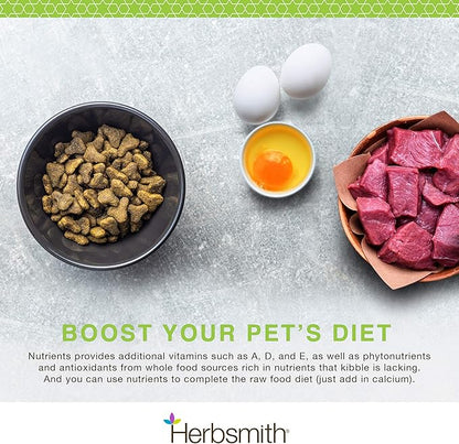 Herbsmith Nutrients Superfood Dog Multivitamin Featuring Vitamins & Minerals from Whole Foods Boost Kibble or DIY Raw with Antioxidants for Puppies to Seniors - 6.5 oz