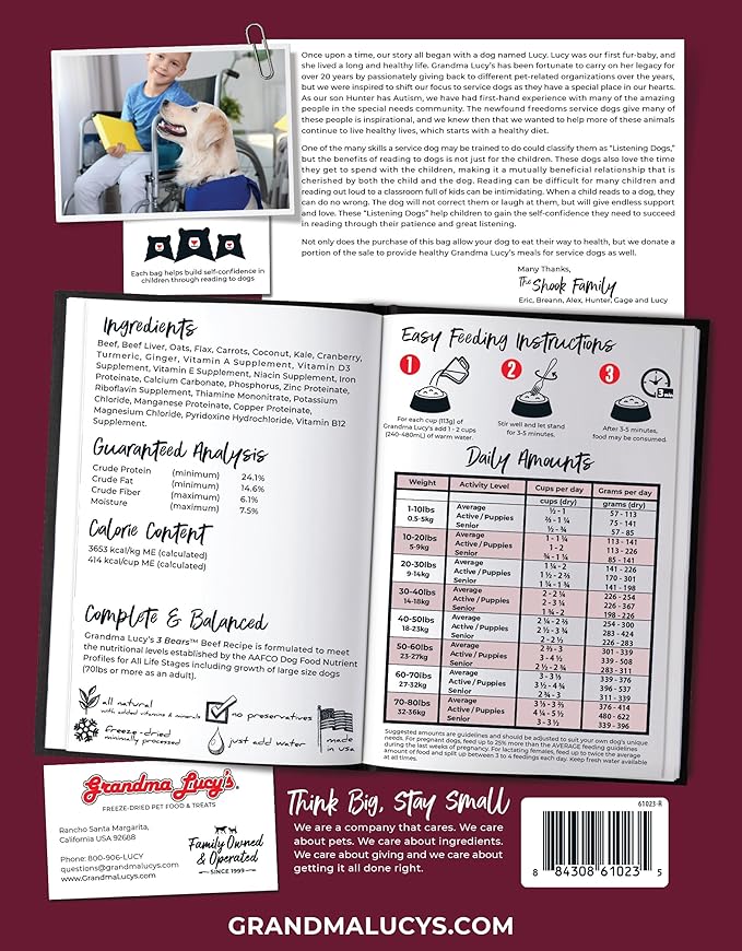 3 Bears Beef Dog Food - 1lb