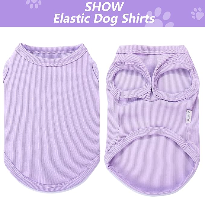 2 Pack Dog Clothes for Small Dogs Summer Dog Shirt Vest Girl Boy Lightweight Puppy T-Shirts Blank Soft and Cool Pet Clothing Sleeveless Medium Large Dog Outfit (Purple+L-Pink, XXX-Large)
