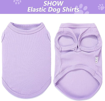 2 Pack Dog Clothes for Small Dogs Summer Dog Shirt Vest Girl Boy Lightweight Puppy T-Shirts Blank Soft and Cool Pet Clothing Sleeveless Medium Large Dog Outfit (Purple+L-Pink, XXX-Large)