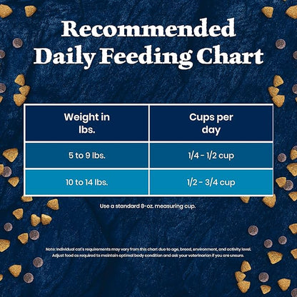 Blue Buffalo Wilderness High-Protein & Grain-Free Dry Food for Mature Adult Cats 7+, Made with Natural Ingredients, Salmon Recipe, 5lb Bag