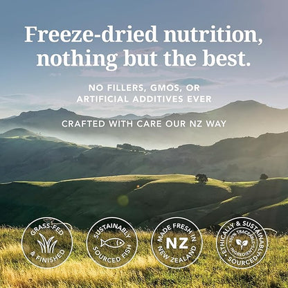 K9 Natural Beef & Hoki Freeze Dried Dog Food, High-Meat Natural Complete Meal or Meal Toppers for Dogs, Grass-Fed Beef & Hoki from New Zealand, Grain-Free, GMO-Free, Complete & Balanced Nutrition, 4lb