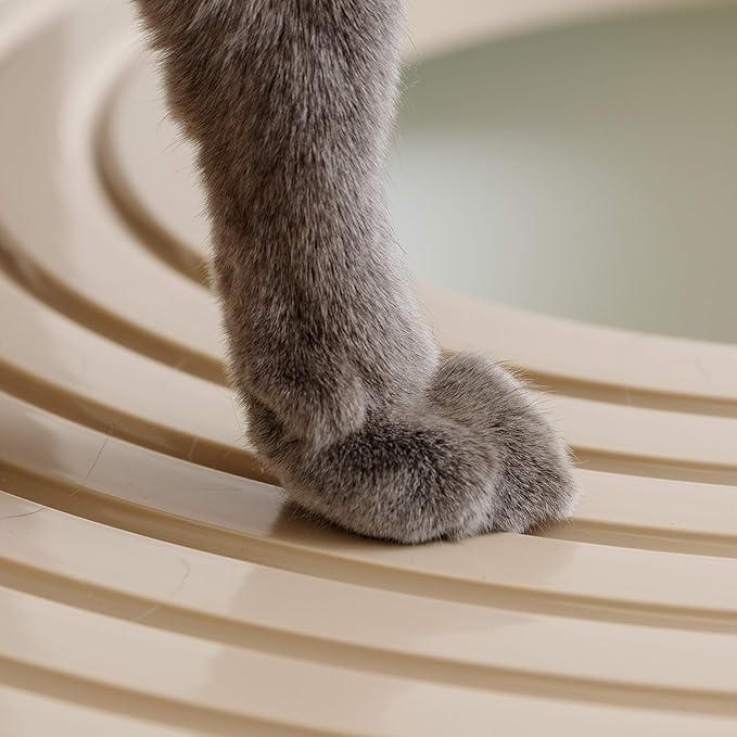 IRIS Top Entry Cat Litter Box with Cat Litter Scoop, White & Beige with IRIS Top Entry Cat Litter Box with Cat Litter Scoop, Black & Gray