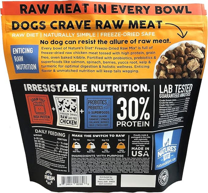 Nature's Diet Raw Mix Kibble with Freeze-Dried Chicken, Superfoods and Probiotics