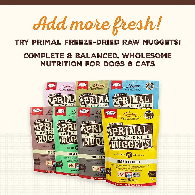Primal Dog Food Toppers & Cat Food Toppers, Cupboard Cuts, Grain Free Meal Mixers with Probiotics, Raw Freeze Dried Dog Treats & Cat Treats, Great for Training (Beef, 18 oz)