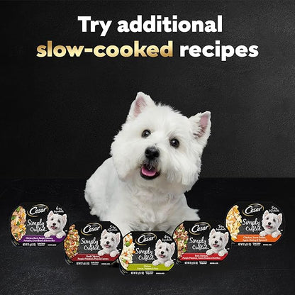 Cesar Simply Crafted Wet Dog Food Toppers for Dry Food, Chicken, Carrots, Potatoes & Peas and Chicken, Sweet Potato, Apple, Barley & Spinach Meal Topper Variety Pack, 1.3 oz. Tubs, 8 Count (Pack of 2)