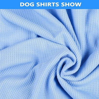 2 Pack Dog Shirt Vest Dog Clothes for Small Dogs Summer Waffle Puppy T-Shirts Soft Sleeveless Pet Clothes Lightweight Medium Large Doggy Outfit Cat Clothing (Blue+Grey, X-Large)