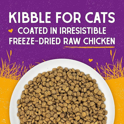 Stella & Chewy's Raw Coated Cat Food - High Protein, Grain-Free Kibble with Cage-Free Chicken - Premium Digestive Support with Probiotics - Natural Small Kibble - Perfect For Picky Eaters - 5 lb Bag