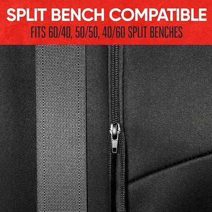 Motor Trend Neoprene Waterproof Seat Covers for Cars, Trucks, & SUV – Black & Gray Automotive Interior Protectors - Rear Split Bench Protector for Kids Dogs & Pets – Forros para Asientos de Carro