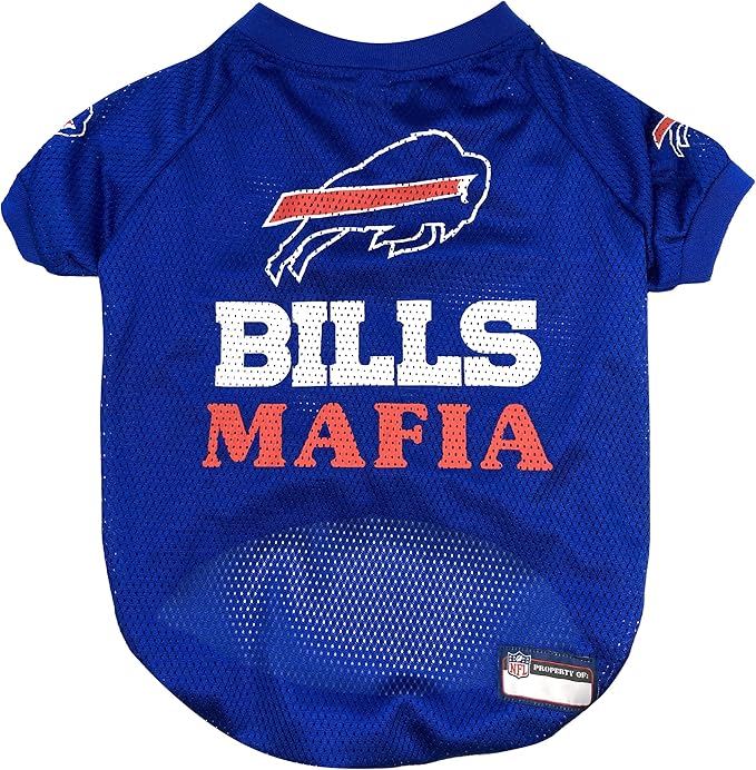 Pets First NFL Buffalo Bills Raglan Jersey Bills Mafia - Size Small. Cutest Football Jersey for Dogs & Cats