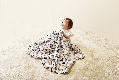 Mud Pie Dachshund Print Baby Swaddle Blanket, 47" x 47"