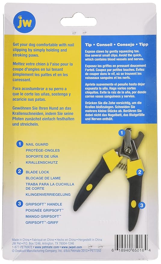 JW Pet Company GripSoft Deluxe Nail Clipper for Dogs, Large, Blacks & Grays
