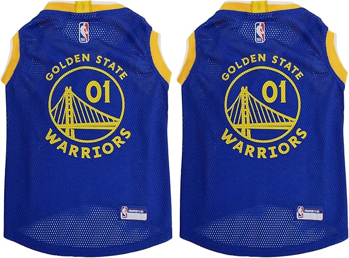 NBA Golden State Warriors Dog Jersey, Large - Tank Top Basketball Pet Jersey (Pack of 2)