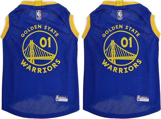 NBA Golden State Warriors Dog Jersey, Large - Tank Top Basketball Pet Jersey (Pack of 2)