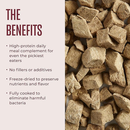 WagWell Freeze-Dried Dog Food Topper, Beef Liver Flavor | Training Treats, Food Topper, Healthy Snack for Dogs | Human Grade, Grain Free, High Protein | Made in USA | 4 oz Bag, 1 Pack