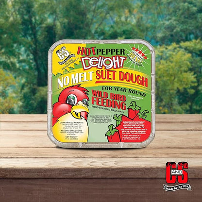 C&S Hot Pepper Delight No Melt Suet Dough 11.75 Ounces,(Pack of 16)