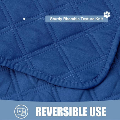 Smiry Waterproof Dog Bed Cover Pet Blanket, Soft Washable Dog Blanket for Furniture Bed Couch Sofa Reversible, Checkered (40"x70", Navy/Navy)