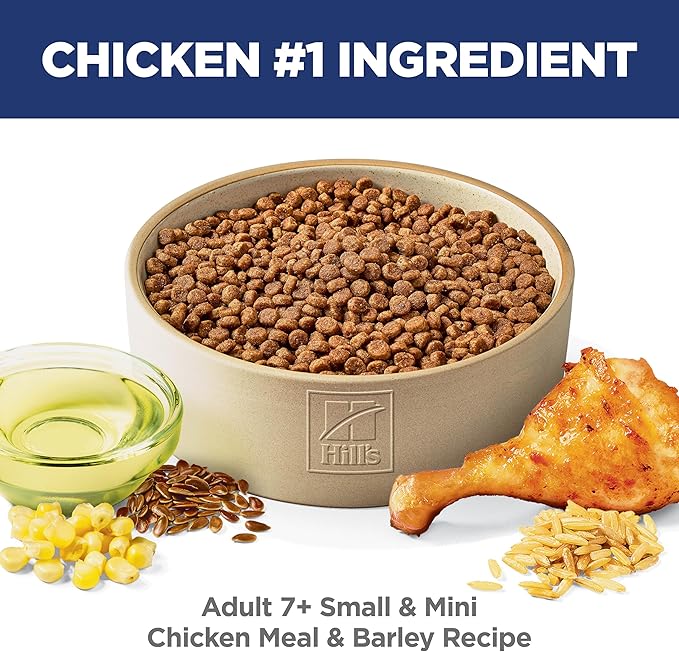 Hill's Science Diet Adult 7+ Small & Mini Dry Dog Food, Chicken & Brown Rice, 4.5 lb. Bag
