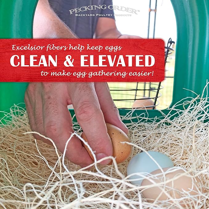 Nest Box Pads for Chicken Nesting Boxes - 13 x 13 Pads Made in USA from Sustainably Sourced Aspen Excelsior,5 Count (Pack of 6)