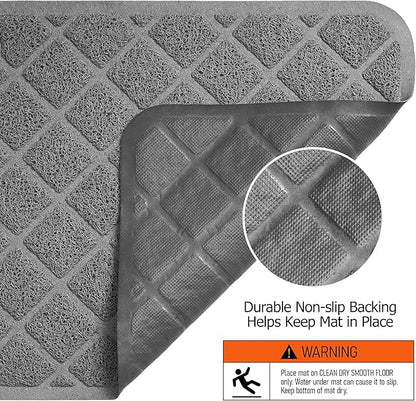 Conlun Cat Litter Mat Litter Trapping Mat, 35" x 23" Premium Durable PVC Grid Mesh with Scatter Control, Non-slip, Less Waste Cat Litter Box Mat, Soft on Kitty’s Paws, Urine Waterproof