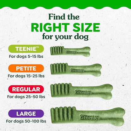 Greenies Dog Treats Veterinarian-Recommended Natural Dental Treats for Dogs, Teenie Size, Variety Pack Flavor, (3) 12 oz. Packs, 130 Count