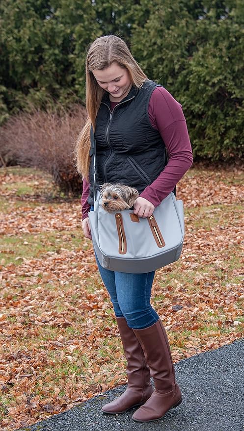 Pet Gear Tote/Sling Carrier for Cats/Dogs, Storage Pocket, Removable Washable Liner, Zippered Top and Mesh Windows, Fog, Sling
