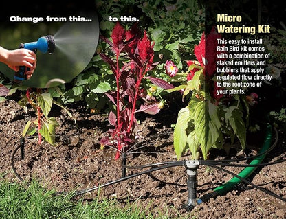 Rain Bird SWDMSPKIT Drip Irrigation Spot Watering Manifold on a Spike Kit, Bubblers and Emitters