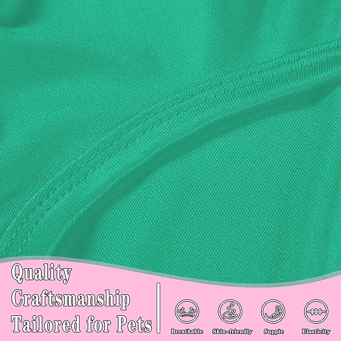 2 Pack Solid Color Dog Shirts - Lightweight, Quick Dry, Breathable Pet T-Shirts for Small to Large Dogs - Stretchy, Durable, Ideal for All Seasons and Holidays.Pink Green M