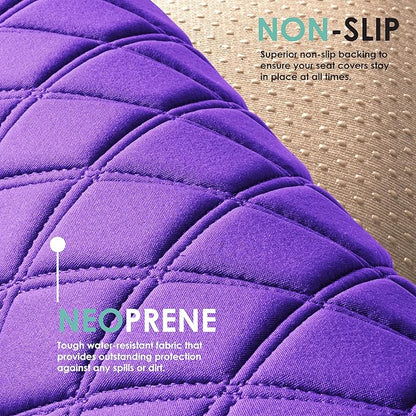 FH Group Car Seat Cover Cushion - Cars Trucks SUV, Neosupreme Car Seat Cushions, Waterproof Car Seat Cover Cushion, Universal Fit Car Seat Protector Rear Set Purple
