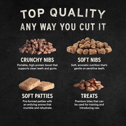 Vital Essentials Freeze Dried Cat Food, Raw Turkey Crunchy Mini Nibs | Complete Meal or Topper | 96% Turkey, Organs & Bone | Limited Ingredient, High Protein, Grain Free Dry Cat Food | 12 oz Bag