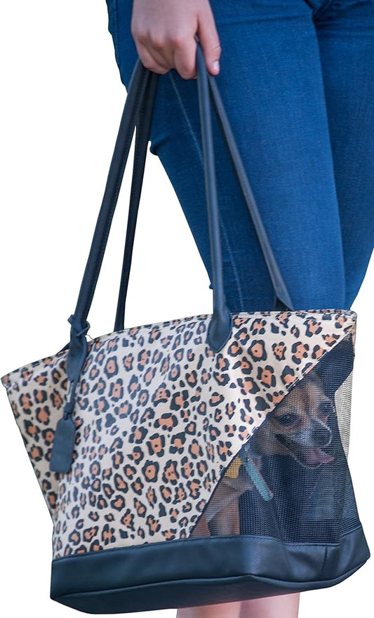 Pet Gear Tote/Sling Carrier for Cats/Dogs, Storage Pocket, Removable Washable Liner, Zippered Top and Mesh Windows, Jaguar, Tote