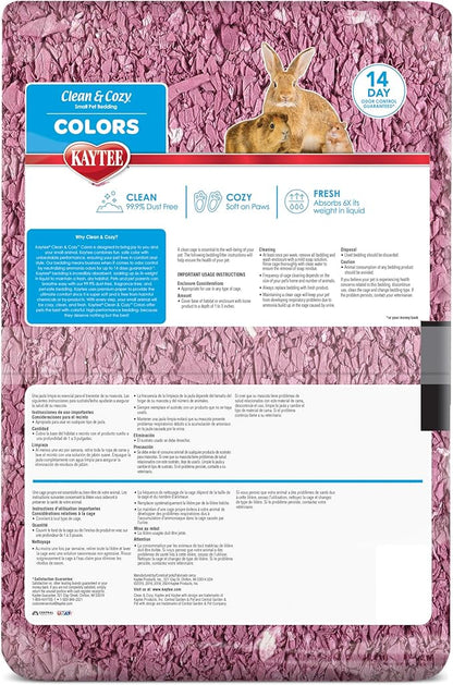 Kaytee Clean & Cozy Colors, Small Animal Bedding with Extreme Odor Control, Plum, 49.2 Liters