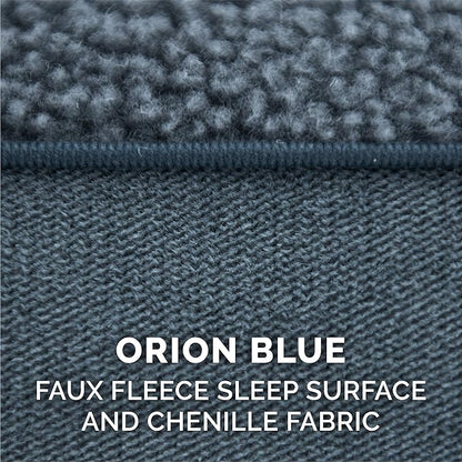 Furhaven Replacement Dog Bed Cover Sherpa & Chenille Sofa-Style, Machine Washable - Orion Blue, Large
