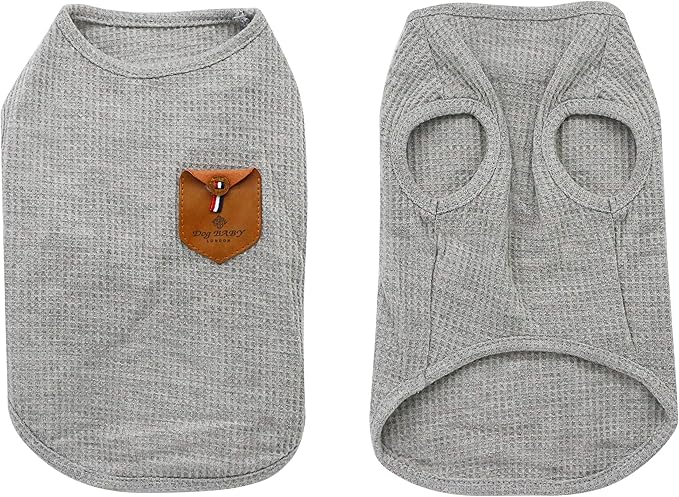 YAODHAOD 100% Cotton Summer Lightweight Pet T-Shirts - Soft Breathable Stretchy Dogs & Cats Tee Shirt - Minimalist Sleeveless Vest Dog Apparel (2pack) - Medium & Small Dog Clothes (S)