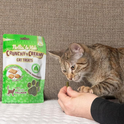 Fieldcrest Farms Nothin’ to Hide Collagen Cat Treats – Crunchy & Creamy Cat Snacks, High-Protein Healthy Treats for Skin, Coat & Joint Support, Catnip Flavor, 3 oz.