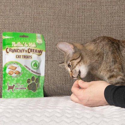 Fieldcrest Farms Nothin’ to Hide Collagen Cat Treats – Crunchy & Creamy Cat Snacks, High-Protein Healthy Treats for Skin, Coat & Joint Support, Catnip Flavor, 3 oz.