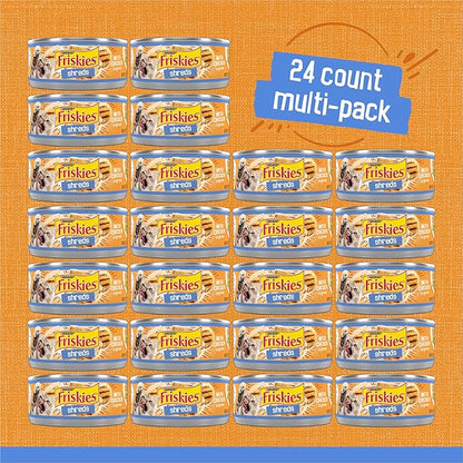 Friskies Purina Shreds with Chicken in Wet Cat Food Gravy - (Pack of 48) 5.5 oz. Cans