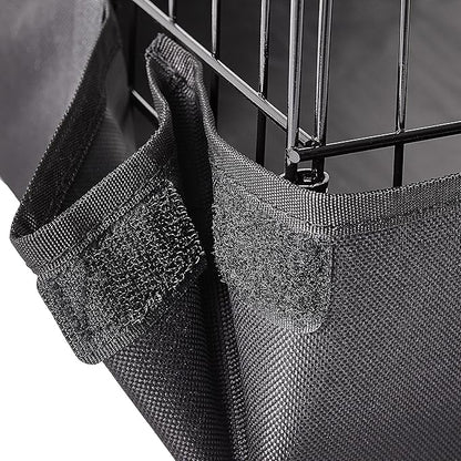 Amazon Basics Leakproof Canvas Bottom Guinea Pig Cage, Easy to Clean Small Animal Habitat with Divider Set, Indoor/Outdoor, Portable, No Tools Needed, 47.6"L x 24.2"W x 14"H, Black