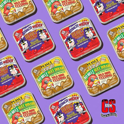 C&S Suet Variety Value Pack, Peanut Delight Dough & Berry Treat, Wild Bird Food, Year Round Source of Energy for Birds, 24 Pack