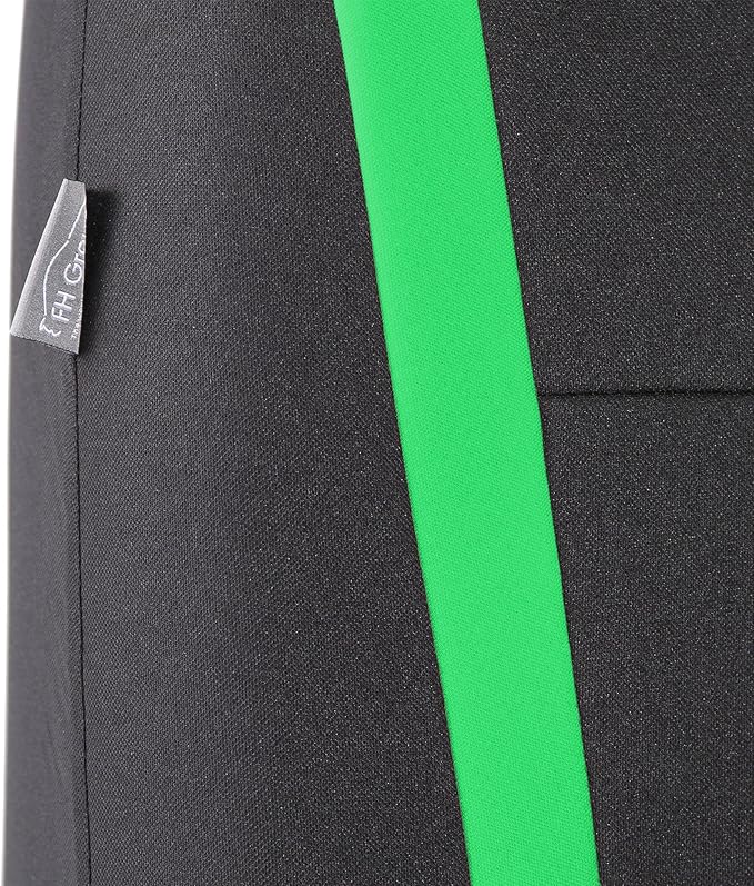 FH Group Car Seat Covers Rear Set Cloth - Car Seat Covers with Removable Headrest,Universal Fit,Automotive SeatCovers,Washable Car SeatCover for SUV,Sedan,Van Green