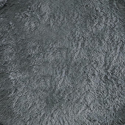 Best Friends by Sheri The Original Calming Donut Dog Bed for Small Dogs up to 25 lbs, Shag Faux Fur, Gray, 23" x 23"