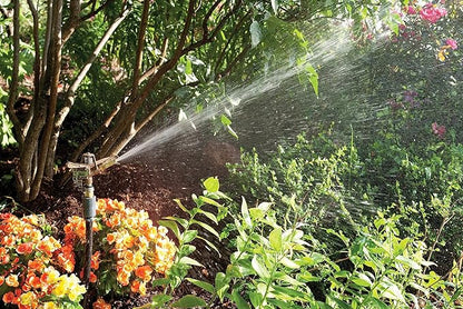 Rain Bird 35ADJTNTB Brass Impact Sprinkler, Adjustable 0° - 360° Pattern, 23' - 50' Spray Distance, Grey